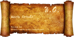 Werb Orbó névjegykártya